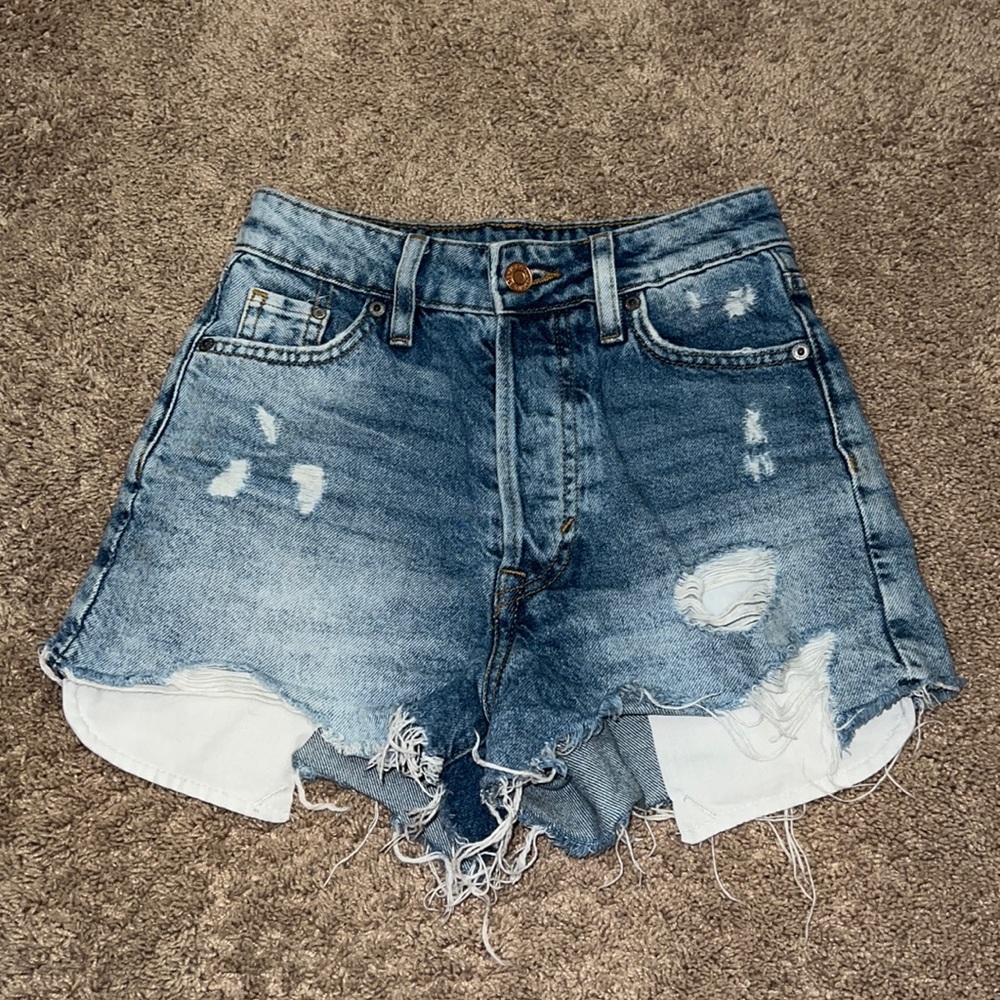 H&M High Waisted Denim Shorts Size 0